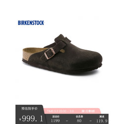 BIRKENSTOCK 勃肯 软木包头拖鞋男女款绒面软底Boston系列 深棕窄版660463 38