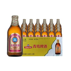 TSINGTAO 青岛啤酒 高端小棕金质296ml*24瓶整箱香醇顺滑包邮上海松江产正品