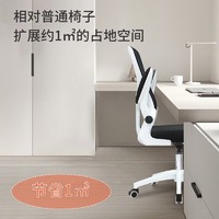 PLUS会员：QUAN FENG 泉枫 电脑椅升降人体工学座椅靠背 S175-06-白黑标准款