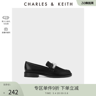 CHARLES & KEITH CHARLES＆KEITH22秋季新款CK1-70580175女士透明珠花饰粗跟乐福鞋