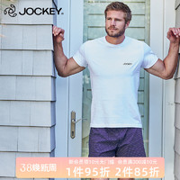 JOCKEY 夏季男士t恤睡衣男短袖纯棉凉感抗菌科技修身汗衫运动上衣