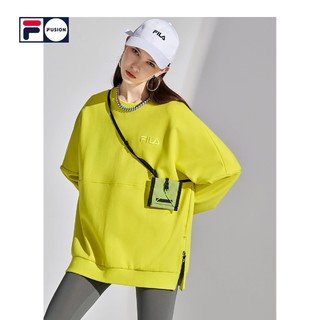 FILA 斐乐 FUSION 斐乐潮牌情侣卫衣男女宽松套头卫衣冬季运动卫衣加绒