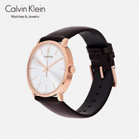 Calvin Klein 凯文克莱（Calvin Klein）CK 铂时系列 棕色皮带圆盘男表 石英表 K8Q316G6（表盘:40MM）
