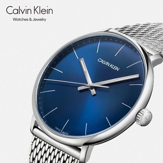 Calvin Klein CK凯文克莱(Calvin Klein)High noon 正午系列 银色钢带深蓝表盘商务男表石英表 K8M2112N（表盘:40MM）