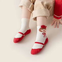 焦糖玛奇朵 女童袜子秋冬纯棉春秋卡通宝宝袜子中筒袜儿童袜地板袜