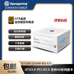 Apexgaming 美商艾湃电竞 艾湃电竞GTR850MW/ATX3.0 PCIe5.0金牌全日系全模组电源/白色线材