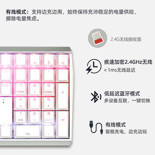 CHERRY 樱桃MX3.0S无线机械键盘三模蓝牙2.4g办公电竞游戏键盘全尺寸配列 三模 白色RGB 红轴