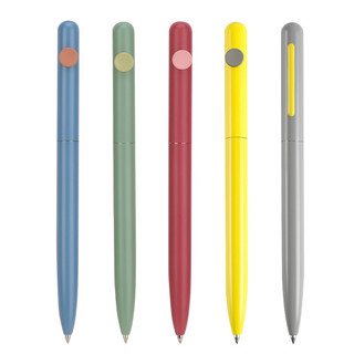 never 北欧简约系列 旋转中性笔 圆形笔夹款 蓝色 0.5mm 单支装