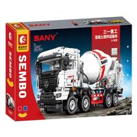 SEMBO BLOCK 森宝积木 三一重工系列 712037 混凝土搅拌运输车＆拖泵
