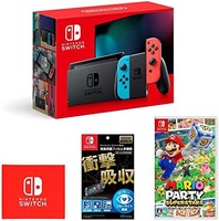 Nintendo 任天堂 Switch 主机 主机 Joy-Con(L) 霓虹蓝/(R)霓虹液晶保护膜 多功能+马里奥派对超级巨星 带超细纤维布)