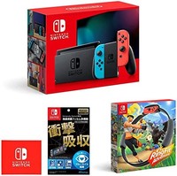 Nintendo 任天堂 Switch 主机 Joy-Con（L）霓虹蓝/（R）霓虹红+多功能 LCD 保护膜 包括超细纤维布）