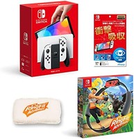 Nintendo 任天堂 Switch  Joy-Con (L) / (R) 白色 +独家有机 EL 保护膜多功能 + 健身环大冒险 包括 健身环大冒险腕带