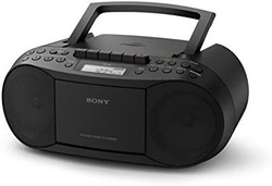 SONY 索尼 CFD-S70 盒式磁带播放器(CD，盒式磁带，收音机)，黑色