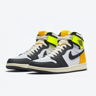 耐克（NIKE）bebe8耐克AJ1 NIKE Air Jordan 1高帮男女运动篮球鞋 黄橙脚趾男女575441/555088-118 37.5