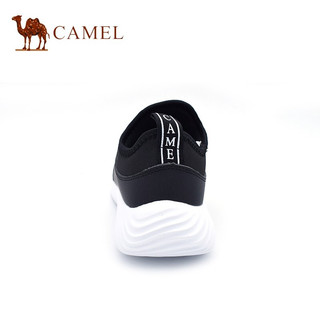 骆驼（CAMEL）女鞋夏季款轻便网面透气套脚运动休闲鞋日常户外旅游营地鞋 黑色/灰色 35