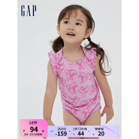 Gap 盖璞 新生婴儿纯棉包屁连体衣869425夏季款儿童装 糖果粉 59cm(3-6月)