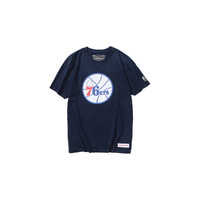 mitchell & ness 印花男式T恤纯棉短袖 NBA球队款76人队篮球运动T恤男夏季