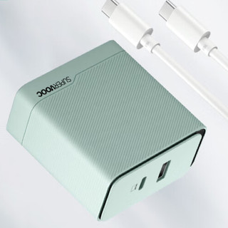 OnePlus 一加 SUPERVOOC 手机充电器 USB-A/Type-C 100W 青松+双Type-C 10A 数据线 1m 白色