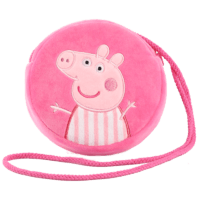 小猪佩奇 毛绒玩具娃娃公仔安抚生日礼物女 16cm粉色佩奇圆包