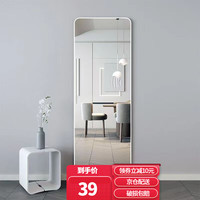古雷诺斯 润柏丽（RUNBOLI）穿衣镜全身镜子家用落地镜壁挂墙女生卧室化妆网红试衣镜 简约白120*30cm（壁挂）