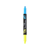 Pentel 派通 日本派通（Pentel）双头双色荧光笔学生标划重点醒目记号笔SLW8 蓝色 3.0mm