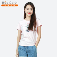 bescarol 贝兹卡洛 T恤短袖女夏秋季新款花卉字母印花女装T632141