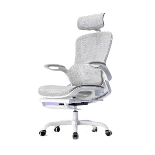UE 永艺 MC-1108E-D 人体工学电脑椅 白框灰色 带搁脚款