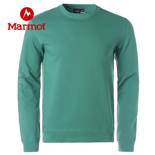 土拨鼠（Marmot）春季男圆领卫衣户外透气保暖纯色上衣外套 曜石黑001 XL 欧码偏大