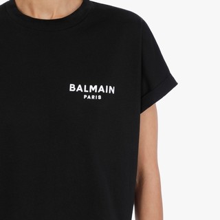 BALMAIN 巴尔曼 女士圆领短袖T恤 VF11370B013 黑色 L
