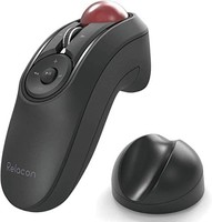 ELECOM 宜丽客 手持式蓝牙拇指操作轨迹球鼠标，10 键功能，平滑跟踪，精密光学游戏传感器，左手/右手 (M-RT1BRXBK)