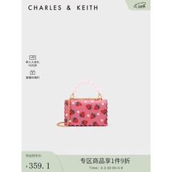 CHARLES & KEITH CHARLES&KEITH23早春新品CK2-80770563女士花边链条手提单肩斜挎包 粉红色Pink S
