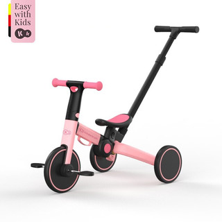 可可乐园 儿童三轮车 推杆款 莱茵粉色