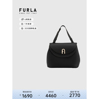 FURLA 芙拉 奢侈品  PRIMULA系列纯色女士大号单肩斜挎包WB00553 黑色