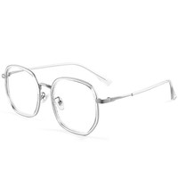 PLUS会员：HUIDING 汇鼎 近视变色眼镜 K0001透明银+ 配1.56变灰色