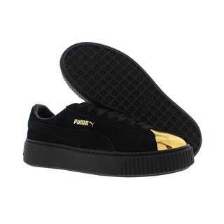 美国直邮 Puma 彪马 Suede Platform Gold 女士板鞋复古漆皮休闲 Gold/Puma Black/Puma Black 38