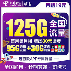 CHINA TELECOM 中国电信 19元（125G全国流量）