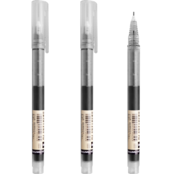 Snowhite 白雪 直液笔0.5mm 速干中性笔 水笔签字笔巨能写全针管走珠笔学生考试 黑色 12支/盒T16