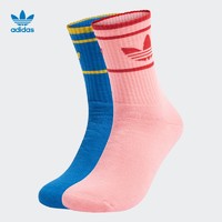 adidas阿迪达斯官方三叶草男女新款运动袜子HZ9673 鸟羽蓝/超荧光粉 S