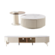 CHEERS 芝华仕 岩板边几意式极简圆形创意小桌子小户型 PT059 角几奶白色