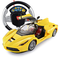 星域传奇 超大可充电一键开门方向盘重力感应无线遥控汽车漂移耐摔男孩儿童玩具赛车模型