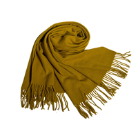 皮尔·卡丹 皮尔卡丹 羊毛披肩女秋冬季围巾披肩两用女士围脖披肩礼盒装 E21TM5309 姜黄