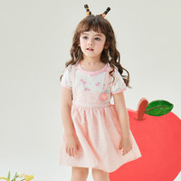 Hello Kitty 2023夏季童装女童针织短袖连衣裙