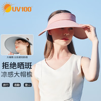 UV100防晒帽女夏季防紫外线新款遮阳透气空顶帽22377 薄紅色-遮蔽率99.63% F