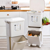 SHANGJIE 尚洁 新款家用创意厨房双层分类垃圾桶家用脚踏干湿分离带内筒垃圾桶