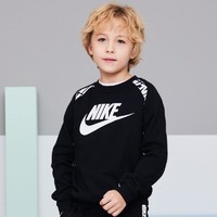 NIKE 耐克 男小童套头卫衣2022运动休闲时尚拼接款儿童冬季