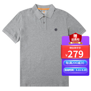 Timberland 男士polo衫纯棉刺绣短袖T恤 A24H2052 中麻灰色