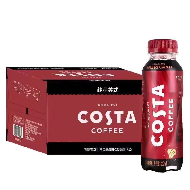  咖世家咖啡 COSTA 低糖 纯萃美式 300ml*3瓶
