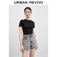 URBAN REVIVO UR女装ins风潮流拼接圆领紧身短袖T恤WU28R4ME2000