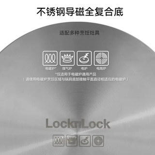 LOCK&LOCK 盼月系列煎锅26cm 不粘平底锅煎蛋牛排燃气电磁炉通用CAF2640