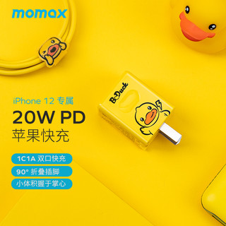 momax 摩米士 BDuck小黄鸭MOMAX摩米士PD20W充电器适用于苹果快充充电头iPhone12promax快速usb双口插头